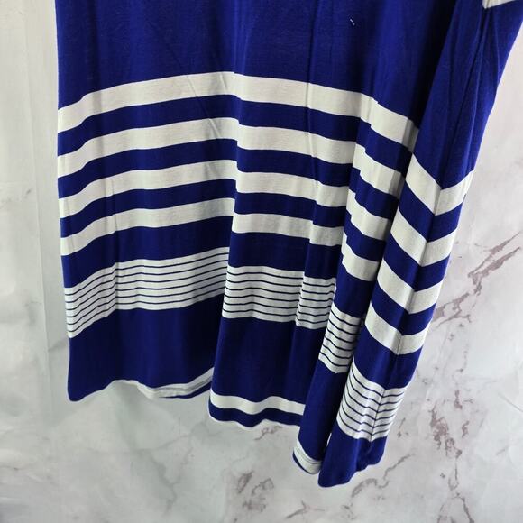 Anthropologie Shirt Womens XS Blue White Stripe Swing Babydoll Tee Tunic Puella - Picture 7 of 9